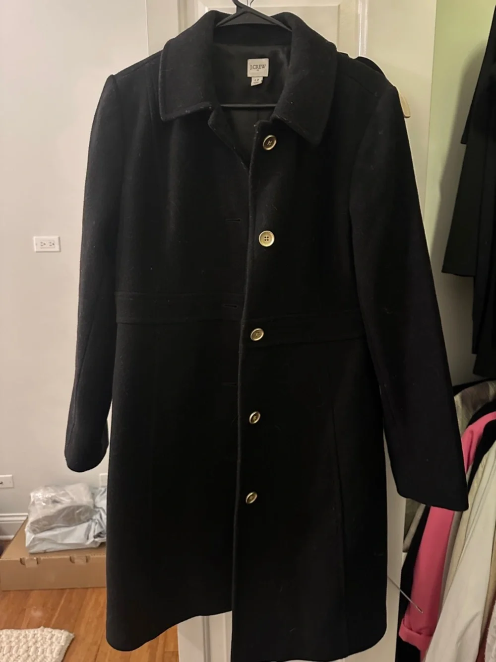 J. Crew Black Wool-blend lady day peacoat - Picture 1 of 3